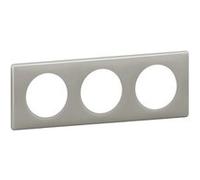 Legrand - Plaque de finition 3 postes Céliane finition laquée Inox Gris