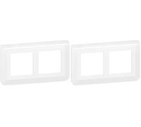 Legrand - Plaque de finition Mosaic spéciale rénovation 2x2 modules horizontal - blanc (Lot de 2)