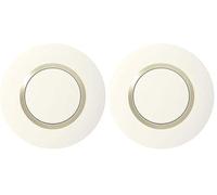 Legrand - Plaque de finition ronde dooxie 1 poste finition blanc mat avec bague dune brillante (jaune) (Lot de 2)