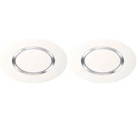 Legrand - Plaque de finition ronde dooxie 1 poste finition blanc mat avec bague effet chrome (Lot de 2)