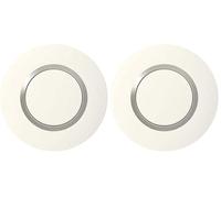 Legrand - Plaque de finition ronde dooxie 1 poste finition blanc mat avec bague plume brillante (gris) (Lot de 2)