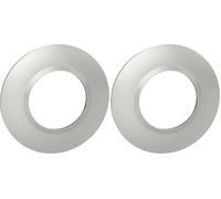Legrand - Plaque de finition ronde dooxie 1 poste finition effet aluminium mat avec bague effet chrome (Lot de 2)