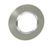 Legrand Plaque de finition ronde Dooxie 1 poste – Effet inox brossé avec bague effet chrome