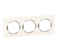 Legrand Plaque de finition dooxie carrée 3 postes bague effet chrome blanc mat Fabriqué en France