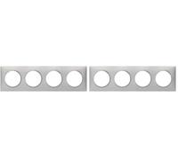 LEGRAND - Plaque dooxie Carrée - Plaque de Finition pour Prises et Interrupteurs dooxie - Fabriqué En France - 4 Postes - Aluminium Mat (Lot de 2)