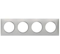Legrand – Plaque de finition dooxie Carrée – 4 postes – Aluminium mat – Fabriqué en France