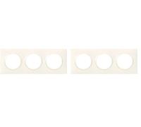 LEGRAND - Plaque dooxie Carrée - Plaque de Finition pour Prises et Interrupteurs dooxie - Fabriqué En France - 3 Postes - Blanc (Lot de 2)