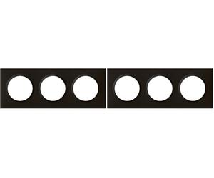 LEGRAND - Plaque dooxie Carrée - Plaque de Finition pour Prises et Interrupteurs dooxie - Fabriqué En France - 3 Postes - Noir Velours (Lot de 2)