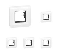 LEGRAND | Plaque Mosaic Avec Support À Griffes, Fixation À Griffes Pour 2 Modules, Design Contemporain Blanc Brillant, Montage Encastré Facile (Lot de 5)