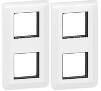 Legrand - Plaque Mosaic avec support pour 2 x 2 modules montage vertical - blanc (Lot de 2)