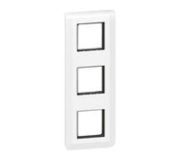 Support et plaque triple Mosaic, LEGRAND, blanc
