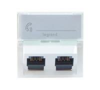 Prise informatique double CAT 6 FTP IP20 blanc MOSAIC 076506