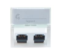 LEGRAND Plastron Mosaic 45x45 incliné 45° 2 ports RJ45 CAT 6 STP