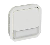 LEGRAND, Plexo 069634L Bouton lumineux Contact alternatif et champ d'inscription NO + NC avec agrégat LED 12 V (agrégat LED 230 V également possible) 10 A 250 V Couleur : blanc ultra