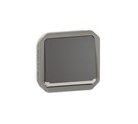 LEGRAND, Plexo 069802L Interrupteur va-et-vient monobloc pour pièces humides avec fonction de contrôle, voyant indicateur intégré, 10 A, 250 V, IP55 - IK07, couleur : anthracite