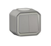 LEGRAND | Plexo Double Interrupteur Ou Va-Et-Vient Ou Poussoir, Étanche IP55, Résistance Aux Chocs IK08, Installation En Saillie Facile