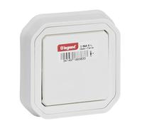 LEGRAND, Plexo New 069751L Cache pour interrupteur va-et-vient simple pour pièces humides Montage par bornes enfichables IP55 - IK07 10 A 250 V Blanc