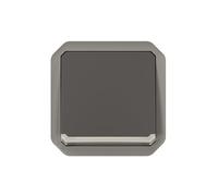 LEGRAND, Plexo New 069827L Interrupteur d'arrêt en saillie 2 broches pour pièces humides IP55 IK07 10 A 250 V Anthracite