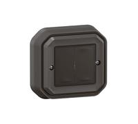LEGRAND, Plexo New 069836L Double interrupteur intelligent connecté pour pièces humides, émetteur mural, interrupteur marche/arrêt, technologie sans batterie, application Home + Control, IP55 - IK07