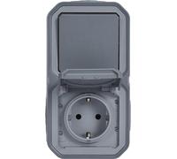 Legrand Plexo NEW APWG Kombi 069746L IP44 gris Changement + Prise Schuko 5 (069746L)