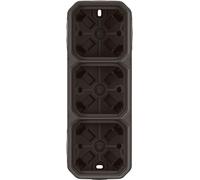 Legrand PLEXO New Boîtier apparent pour locaux humides 3x, boîtier apparent, 4 membranes, 2 entrées de câble, horizontal et vertical anthracite 069603L