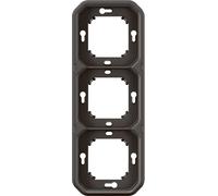 Legrand PLEXO New Cadre de support encastré pour locaux humides Anneau de support, triple, horizontal et vertical gris, 069608L