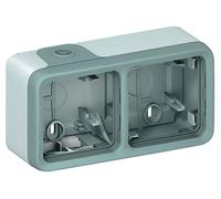 Legrand Plexo55 Boîtier modulaire double horizontal pour locaux humides en saillie gris 069672