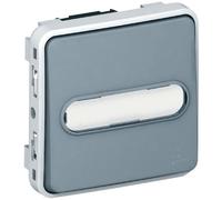 LEGRAND Poussoir composable 10A avec porte-étiquette et enjoliveur Plexo gris