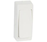Legrand Poussoir étroit complet blanc, apparent saillie, IP31, 6A 250V | Format étroit 1/2 poste, saillie, blanc RAL 9003 brillant, plastique sans halogène, bornes à vis, prêt à installer