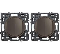 Legrand - Poussoir + interrupteur ou va-et-vient Céliane Soft - Graphite (Lot de 2)