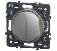 Legrand - Poussoir + interrupteur ou va-et-vient Céliane Soft - Titane