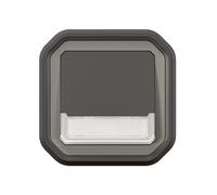 LEGRAND | Poussoir Inverseur Lumineux Porte Étiquette, Plexo, Étanche IP55 Pour Usage Intérieur Et Extérieur, Résistant Aux Chocs IK08, Livré Complet Avec Griffes