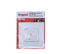 Legrand Poussoir lumineux Neptune résidentiel – Voyant inclus Connexion rapide, Fixation griffes/vis