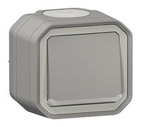 Legrand - Poussoir lumineux étanche Plexo 10A livré complet avec voyant pour montage en apparent gris