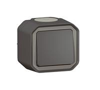 Legrand - Poussoir simple étanche Plexo 10A livré complet pour montage en apparent anthracite