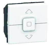 LEGRAND Poussoir pour commande centralisée de volets roulants 2 modules Mosaic blanc avec enjoliveur blanc