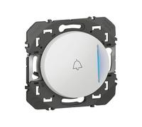 Legrand - Poussoir simple avec voyant lumineux et marquage sonnette dooxie 6A 250V~ finition blanc - emballage blister