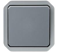 Legrand - Poussoir simple étanche Plexo 10A à équiper d'un boitier ou d'une plaque support finition gris