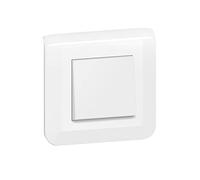 Legrand - Poussoir simple Mosaic 6A blanc complet avec plaque et fixation à griffes