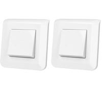 Legrand - Poussoir simple Mosaic 6A blanc complet avec plaque et fixation à vis (Lot de 2)