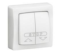 LEGRAND Poussoir volets roulants centralisé, LES Apparents, blanc, 6A | Blanc, pose en saillie, commande centralisée volets roulants, bornes automatiques, complet prêt à installer, 6A 230V IP20