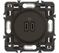 Legrand - Prise 2 USB Céliane 20W Power Delivery Type-C+C enjoliveur + support