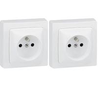 LEGRAND | Prise De Courant 2P+T Avec Éclips, Appareillage Saillie Blanc, Connexion Rapide Sans Outil, Protection Enfant Intégrée, Prête À Installer (Lot de 2)