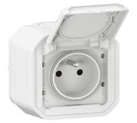 Legrand Prise étanche Plexo 2P+T 16A 250V IP55 avec volet Blanc pour pose apparente