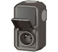 LEGRAND Prise de courant et va-et-vient étanche précâblés Plexo - Anthracite