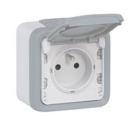 Legrand - Prise de courant et volet de protection IP55 Plexo complet apparent - Gris