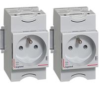 Legrand - Prise de courant modulaire avec terre 10A et 16A - 2,5 modules (Lot de 2)