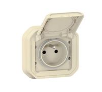 LEGRAND | Prise De Courant Standard Plexo, Beige Encastré, Étanche IP55 Contre Poussières Et Projections D'Eau, Résistance Aux Chocs IK08, Produit Complet Prêt À Installer