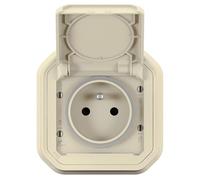 LEGRAND | Prise De Courant Standard Plexo, Beige Encastré, Étanche IP55 Contre Poussières Et Projections D'Eau, Résistance Aux Chocs IK08, Produit Complet Prêt À Installer