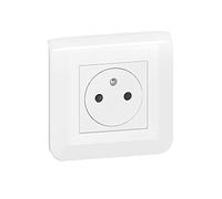 LEGRAND Prise de courant Surface Mosaic avec plaque et fixation à griffes - Blanc